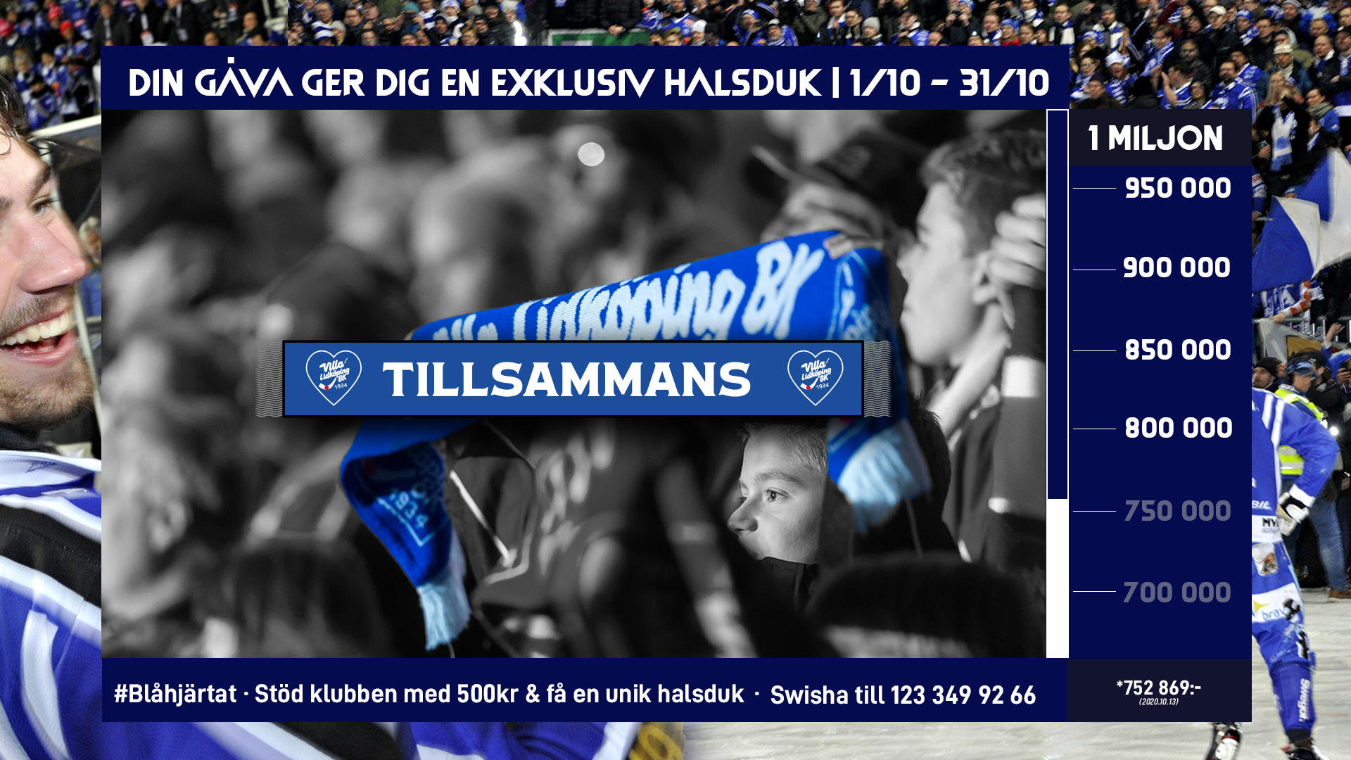 Halsduk blåhjärtat 750 000